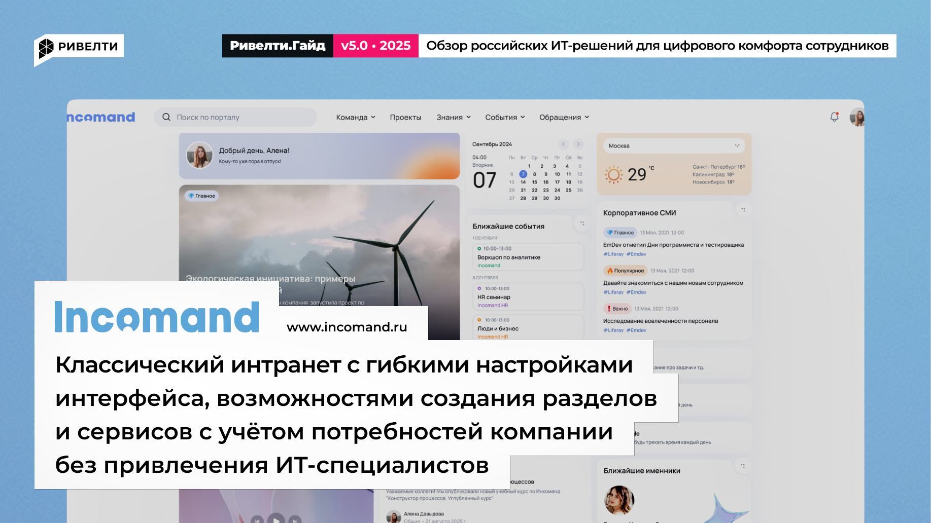 Incomand: конструктор для создания классического интранета